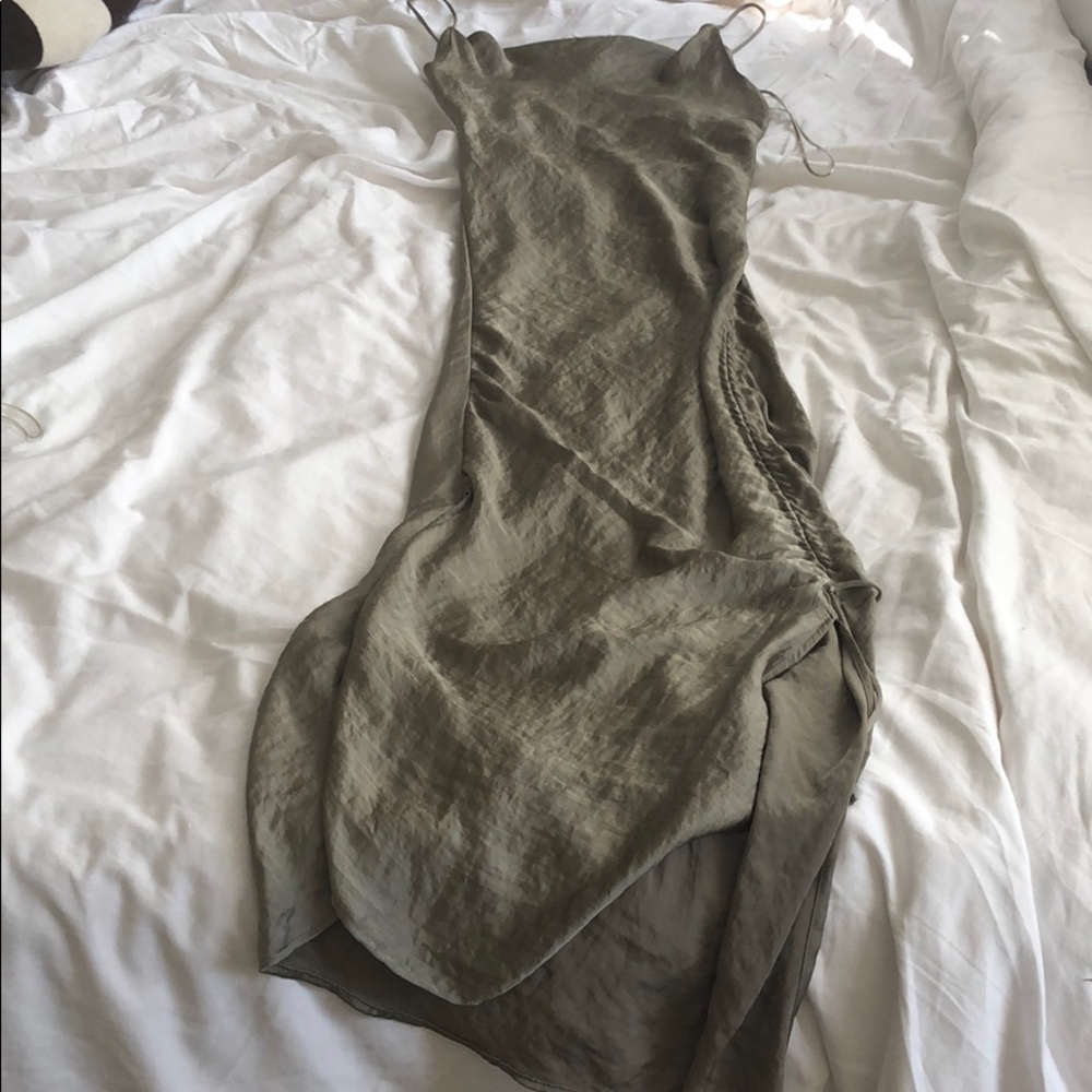 Zara green silk dress